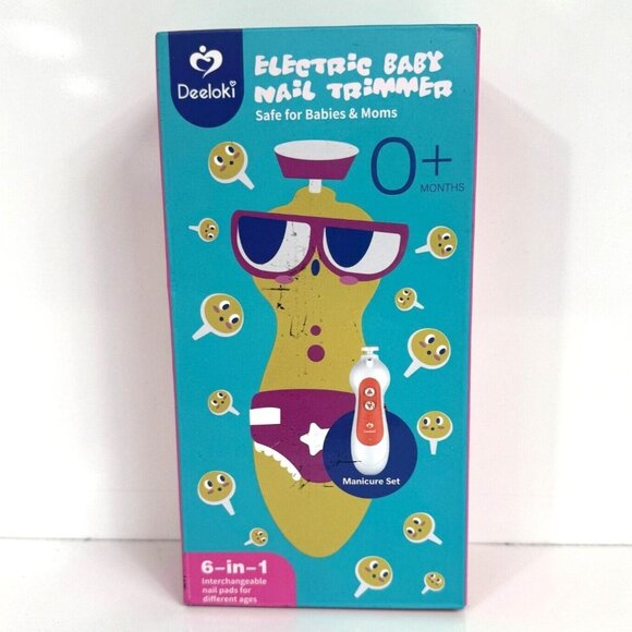 Deeloki Electric Baby Nail Trimmer 6-in-1 Kit with Pads Portable Safe BPA-Free - Picture 2 of 6